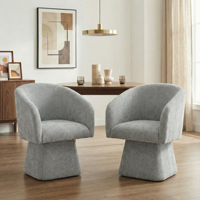 Upholstered Swivel Barrel Dining Chairs, Without Pillow