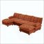 Canapé modulaire en U modulaire en U avec 2 repose-pieds, canapé 4 places en chenille profonde avec coussin en treillis confortable, chambre et appartement-1169877701