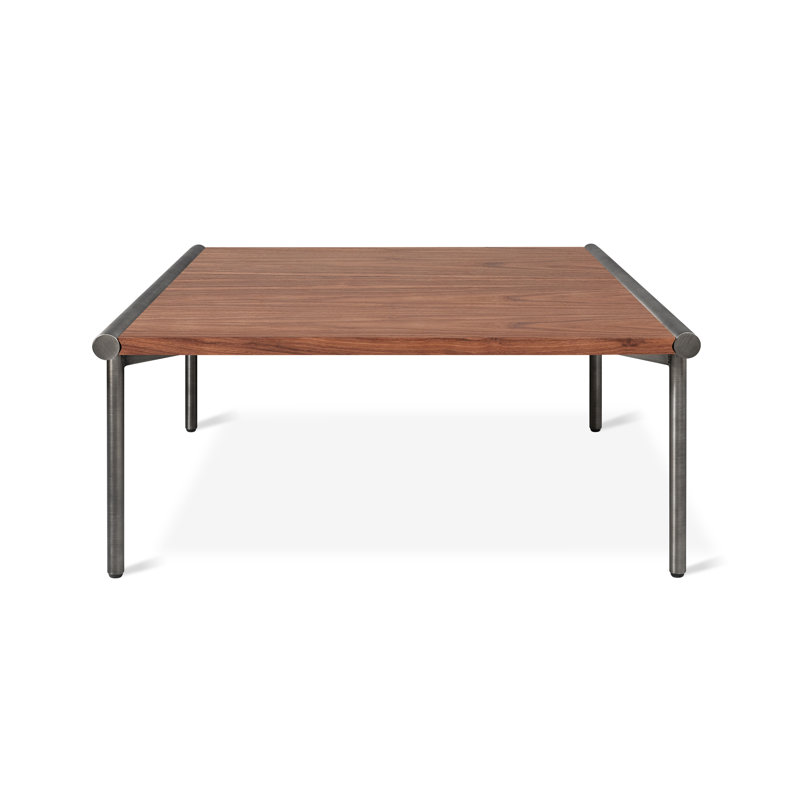 Manifold Coffee Table, Natural Walnut Top/Pewter Base