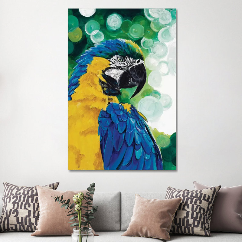 Brilliant Parrot by Chelsea Goodrich - Wrapped Canvas Print, 152.5 cm H x 101.5 cm W