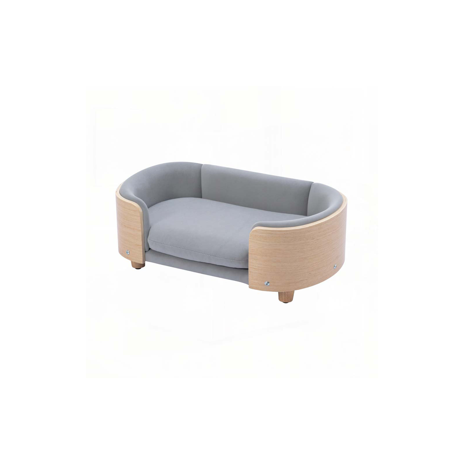 Inira Pet Bed, 38.58" W x 26.77" D x 11.02" H, Dark Blue/Walnut