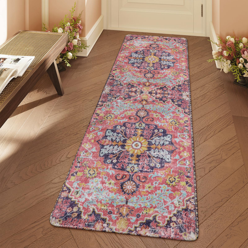 Tapis tribaux traditionnels lavables à la machine Govan, Rectangulaire 8 pi x 10 pi