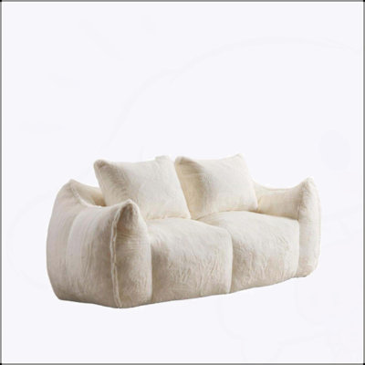 Giant Bean Bag Couch for Adults, Ultra Soft Fluffy Loveseat Sofa, Oversized Chase Lounge Chair for Indoor Use, No Assembly Required Cozy Reading Chair