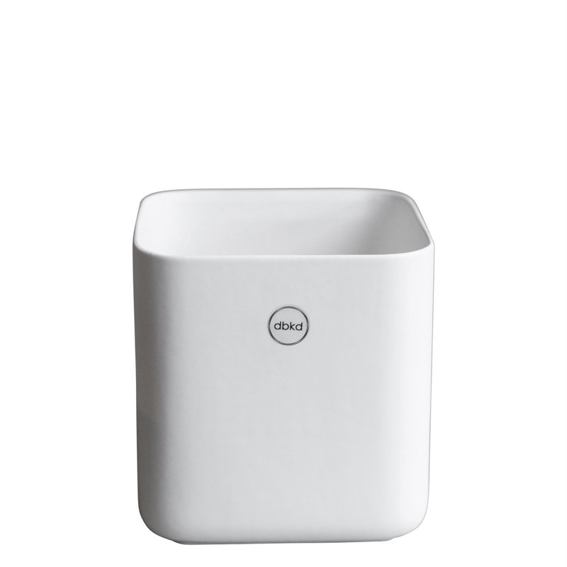 Vase de table en céramique Dan, Blanc, H 5,91 po x l 5,11 po x P 5,11 po