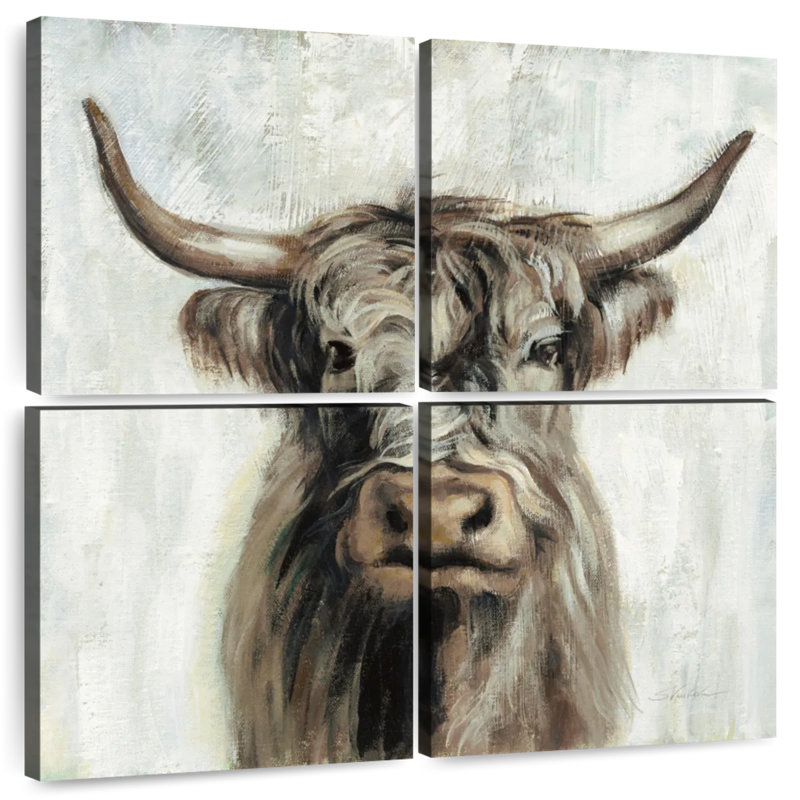Brun vache Brampt Highland, H 57 po x l 57 po