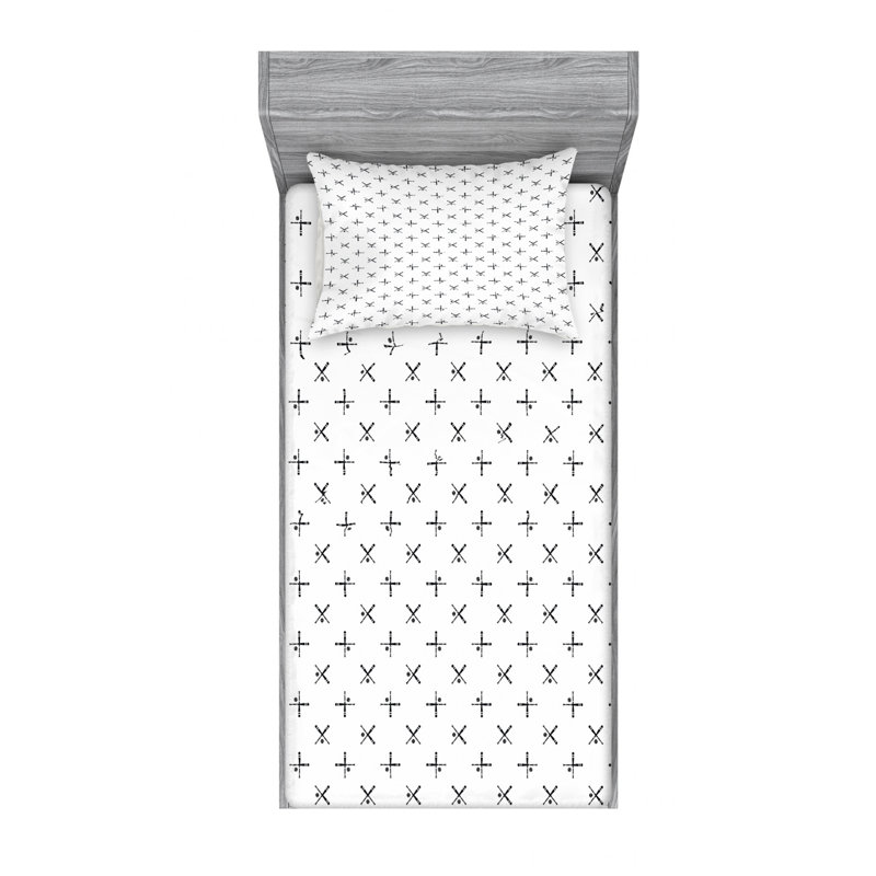 Microfiber Patterned Sheet Set, Twin XL Sheet Set + Fitted Sheet + 1 Pillowcase