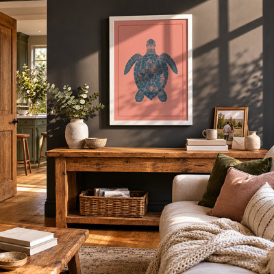 Mandala Turtle Boho - Framed Print