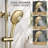 9" Exposed Tub and Shower System with Adjustale Tub Spout, Height-Adjustable Slide Bar, Rain Shower Head, Wall Mount Shower Faucet Set-98150157