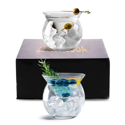 Verres à martini sans pied avec refroidisseur