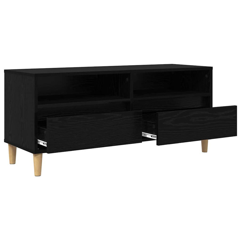 Unfinished TV Stand for TVs up to 24", Black Oak