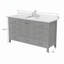Ensemble de meuble-lavabo simple 60 po avec lavabo intégré, structure en bois massif, tiroirs à fermeture en douceur et armoire de rangement, conception autoportante moderne (gris)-2135873757