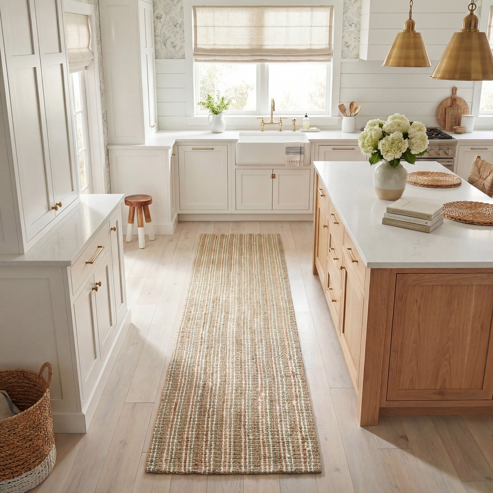 Alda Natural Hand-Woven Jute Rug, Runner 2'6" x 8'