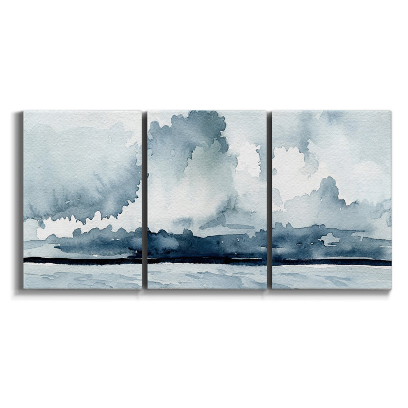 City Night II sur toile, 3 pièces, H 48 po x l 96 po x P 2 po