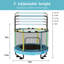 Trampoline rond 55 po 7-en-1 pour enfants avec filet de sécurité, trampoline intérieur et extérieur pour tout-petit avec barre de gymnastique réglable et jouets pour garçons et filles-118013592