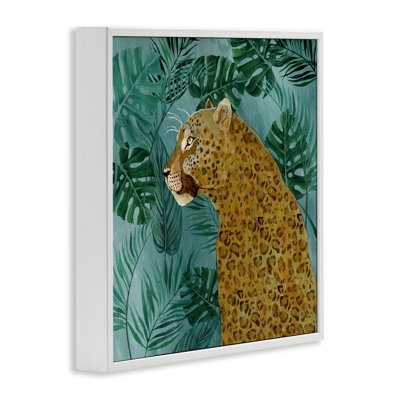 «Monstera & Palms Cheetah», art de la giclée encadrée par Janet Tava