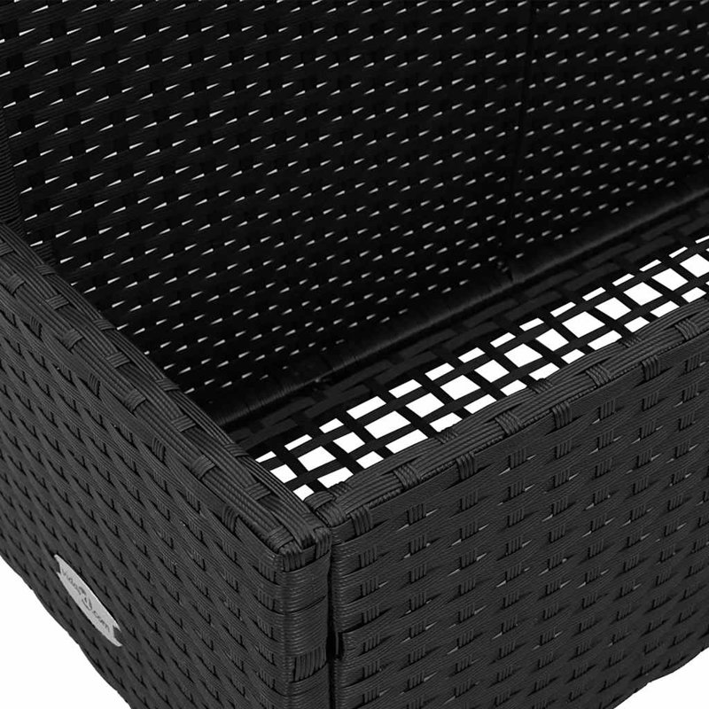 Grand rangement en bord de piscine en rotin PE noir Vidaxl, Noir, noir, noir, noir