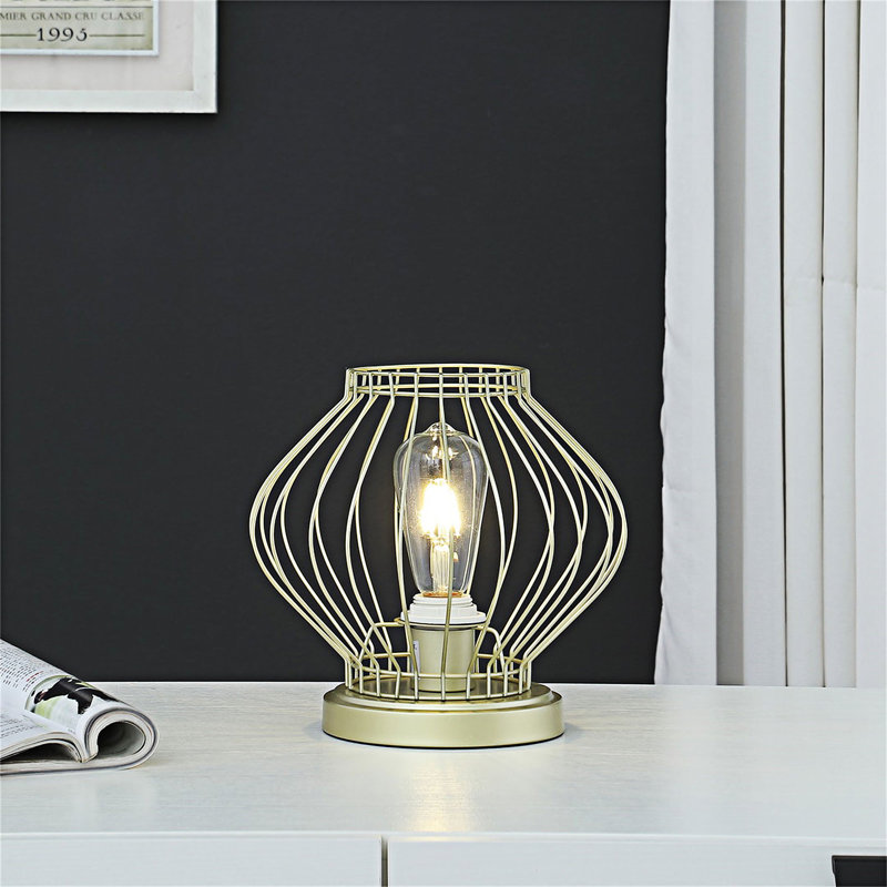 Lampe de table industrielle en métal en métal avec structure durable et lumière diffuse douce