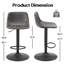 Ensemble de 2 tabourets de bar réglables, tabourets de bar pivotants de style Mid-Century, tabourets de bar industriels avec dossier et chaises de bar à hauteur de comptoir-1260800184