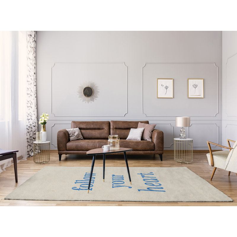 Tapis à main à la main the cardiaque citation en poly chenille, Rectangle 5 pi x 7 pi