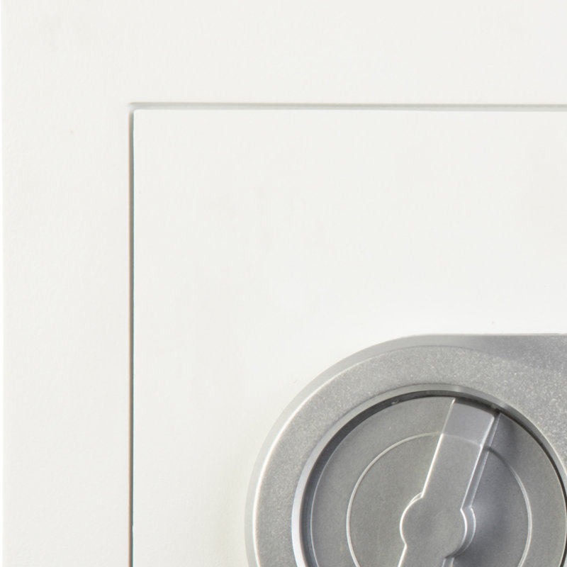 White Digital In-Wall Safe with Keypad and Override Key