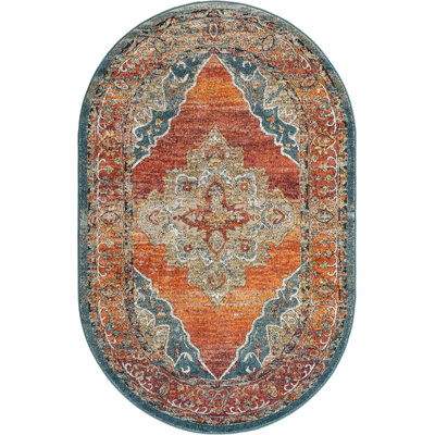 Tapis traditionnel Charian rouille oriental