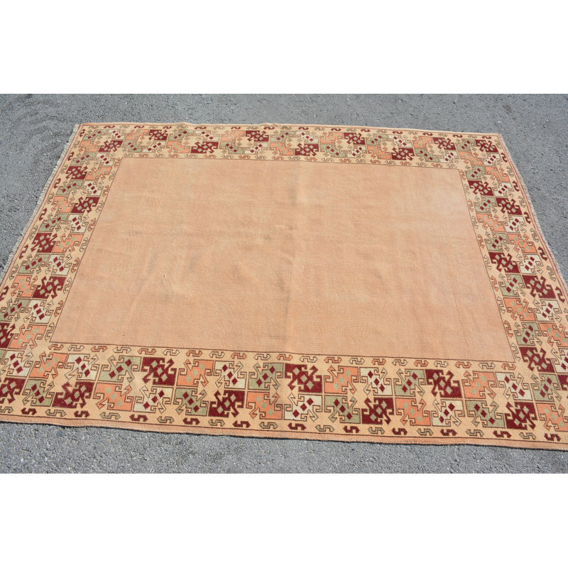 Tapis Boho, tapis rétro, tapis neutres, tapis turc, tapis de chambre à coucher, tapis de cuisine beige, tapis 5 pi x 6,8 pi