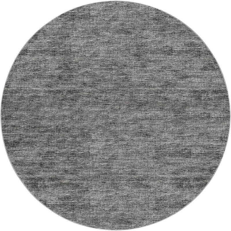 Tapis à poils longs lavable à la machine de qualité supérieure Dream, Gris, Rond 8 pi