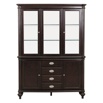 Buffet Hutch Dining Room Engineered Wood Dark cherry