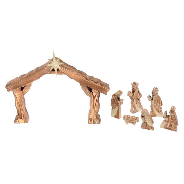 The Holiday Aisle® 7 Piece Wooden Nativity Set 