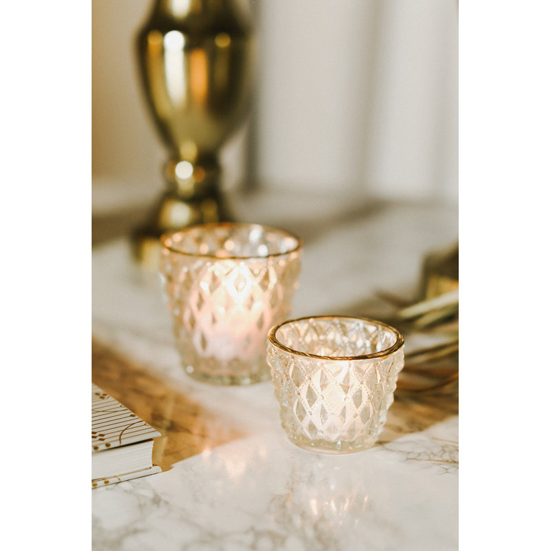 Porte-votive de table en verre Cristal, H 2,25 po x l 3 po x P 3 po