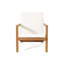 Démarreur de conversation extérieur - 3 pièces avec assise en bois et en tissu. Cadre pour la durabilité. Coussins. Finition brune patinée. Texture de table à lattes. Style de chaise moderne.-710098798-710098796