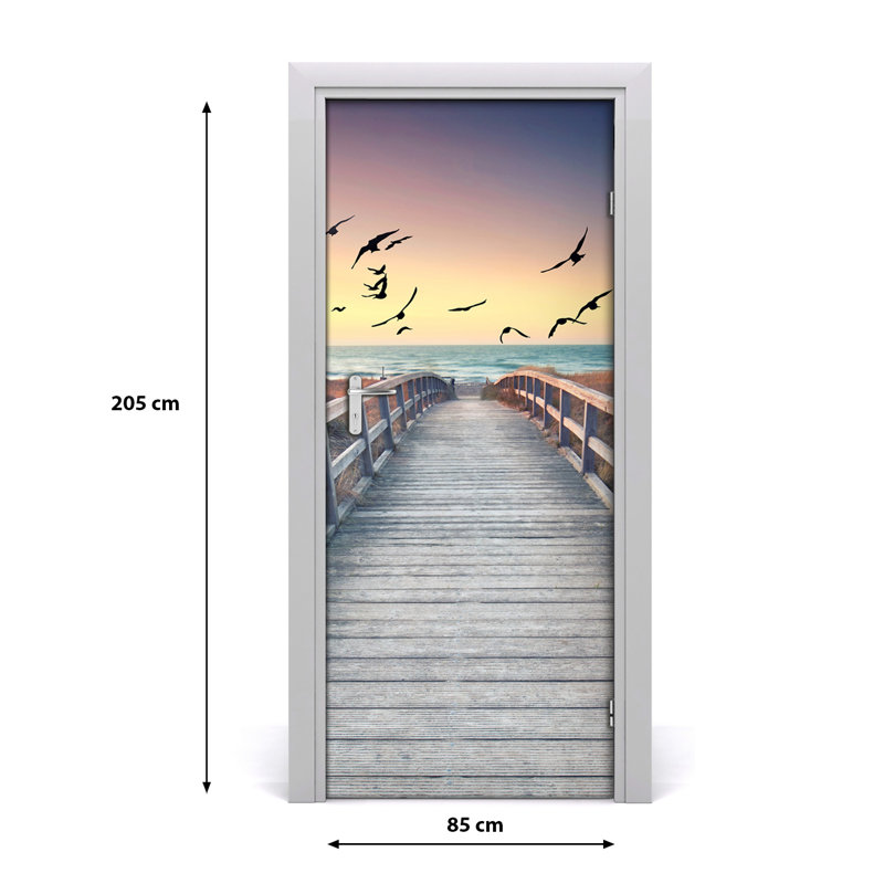 Path To Beach Door Decal