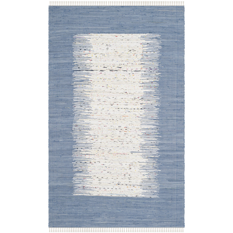 Aitken Hand Woven Cotton Abstract Rug, Rectangle 9' x 12'