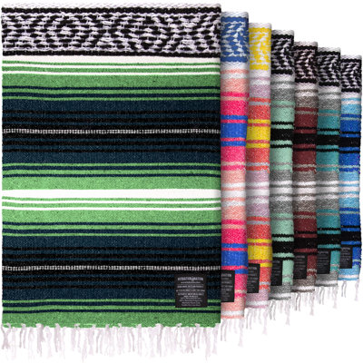 Zulay Kitchen Large Mexican Blanket 70x50 Authentic Woven Throw