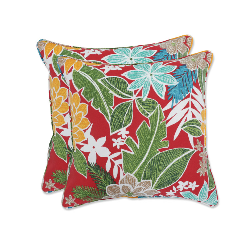 Floral Outdoor Throw Pillow