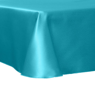 Ultimate Textile -2 Pack- Herringbone - Fandango 72 X 120-Inch Oval Tablecloth, Turquoise Blue