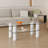 Minimalist Double-Layered Transparent Tempered Glass Computer Desk With Decorative Columns For Versatile Use