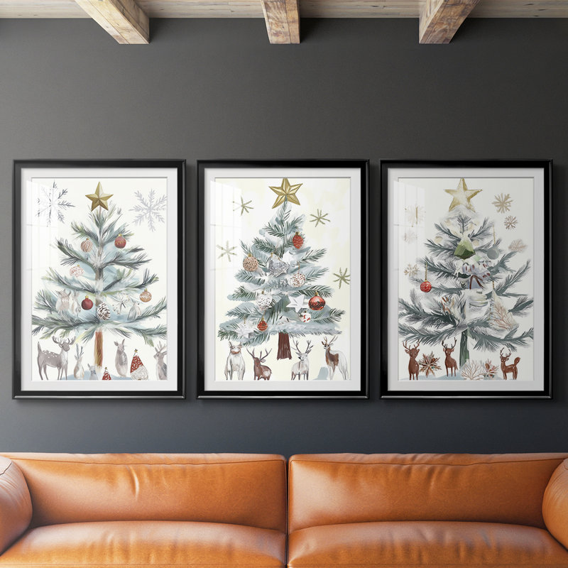 Christmas Holiday Art CECX - reproduction sur mesure encadrée de qualité supérieure - 3 pièces