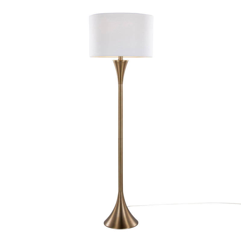 Lampe sur pied contemporaine en métal, Or antique