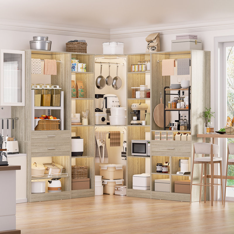 89" × 39" Freestanding Corner Closet System With Shoe Racks & Hanging Rods, White Wood