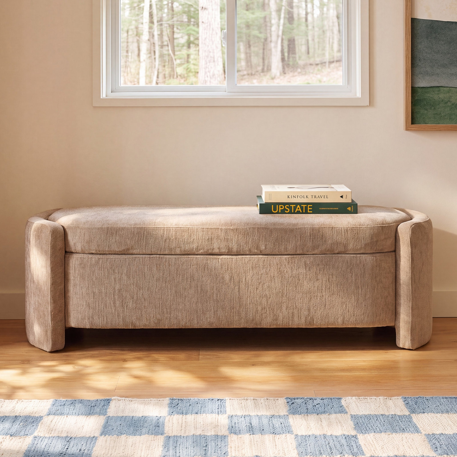 Mizel 62" Entryway Bench, Chocolate Performance Chenille