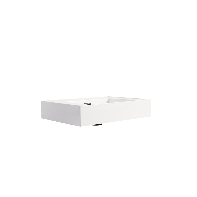 Lavabo de salle de bain en résine - touche chêne blanc américain, 23,88 po Profondeur x 17,93 po, largeur 4,98 po, poids du produit 39,22 lb