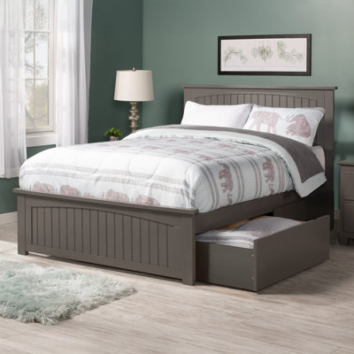 Amodio Solid Wood Platform Bed with Matching Footboard and Storage Drawers