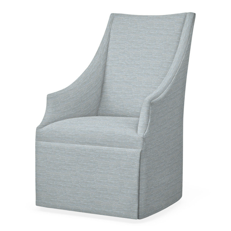 Stocked Meadow Host Chair With Casters, Perigold Tres Chic Ice Blue
