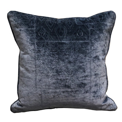 Bleu Velour Luxury Throw Pillow