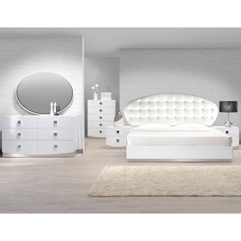 Rachna 5 Drawer White Modern Chest 
