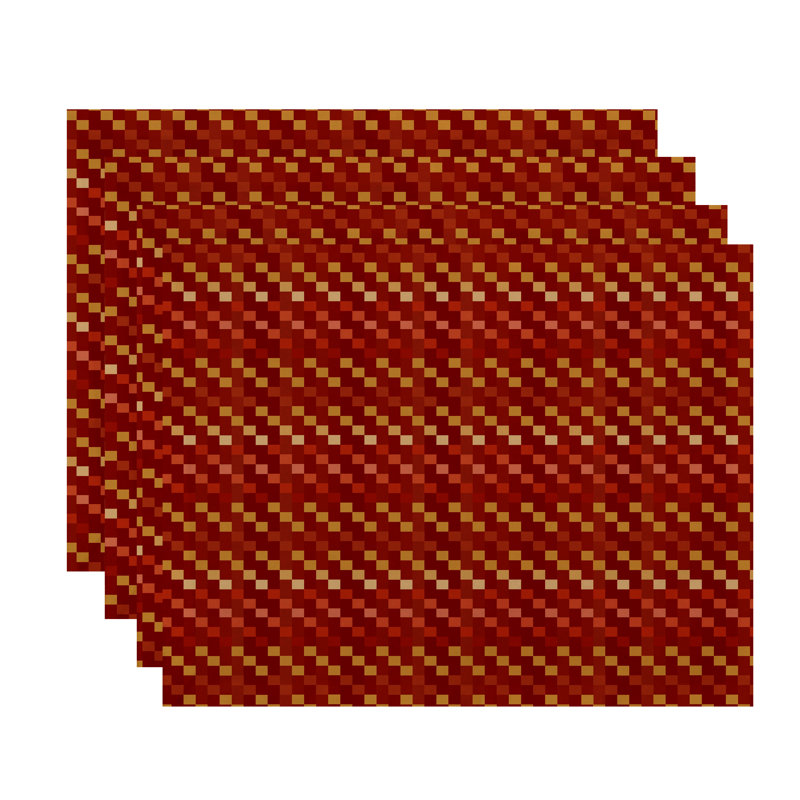 Ensemble de napperons 4 pièces «Jiem Mad for Plaid», rouille