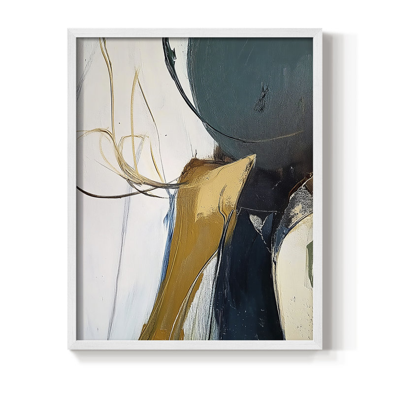 Série ABSTRACT DCxxv - reproduction encadrée de qualité supérieure - prête à être accrochée - aucun clou requis, Blanc