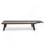 Ensemble de 2 chaises longues de patio en aluminium avec table d'appoint en bois-1622928496