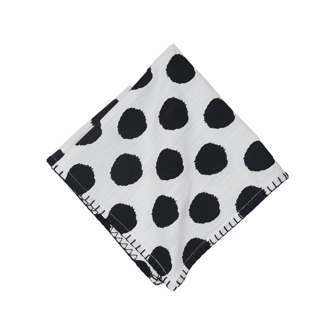 Suggs Dot Onyx Black Polka Dot Cotton Napkin (Set of 4) Ebern Designs
